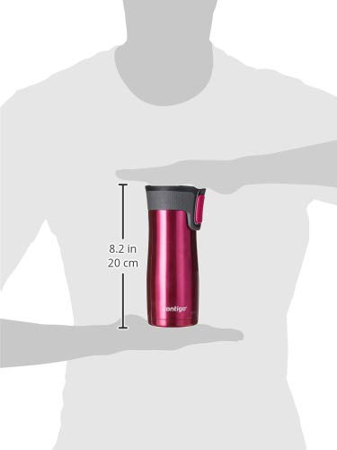Contigo Autoseal West Loop Vacuum-Insulated Stainless Steel Travel Mugs With Easy-Clean Lid, 16Oz., Very Berry & Stainless Steel
