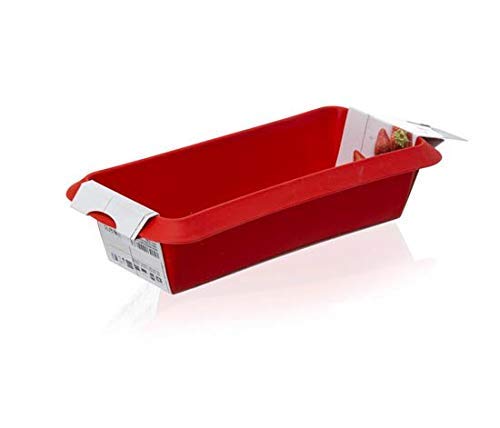 Lekue Baking Bread Loaf Pan/ Plum Cake, 9.5'', Red