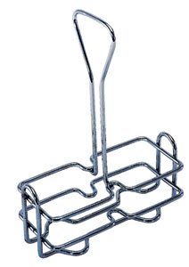 6 Oz. (Ounce) Tabletop Oil And Vinegar Cruet Glass Bottle Bottles Cruets Dispenser W/Chrome Plated Caddy Holder, Two (2) Cruet B