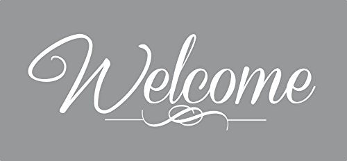 Welcome Letters Sticker For Front Door Modern Wall Art Vinyl Decals 15X5-Inch White
