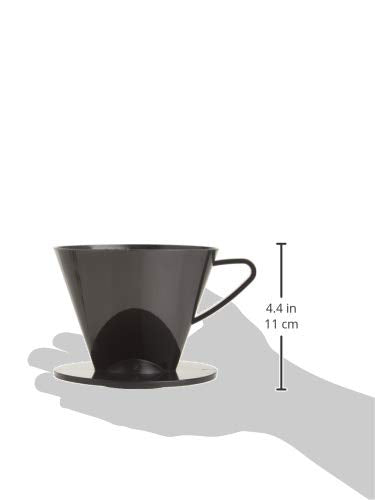 Fino Pour-Over Coffee Filter Cone, Number 2-Size, Black, Plastic, Brews 2-6 Cups, Model 2662