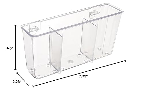 Cutlery Holder (Clear) (4.5''H X 7.75''W X 2.25''D)