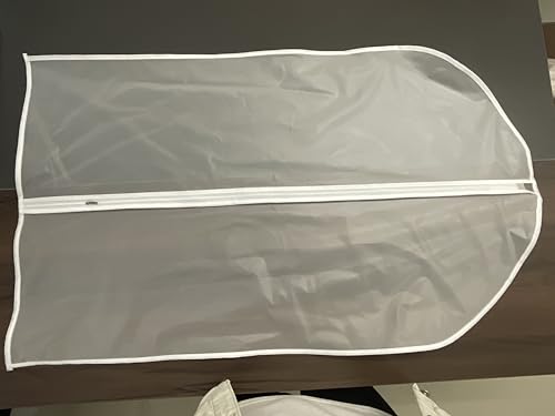 garment Bag clear 24 x 40 Suit Bag Moth Proof garment Bags White Breathable Full Zipper Dust cover for Suit Dance clothes closet Pack of 6