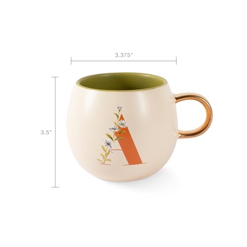Fringe Studio Floral A Stoneware Mug, 1 Count (Pack of 1), Cream
