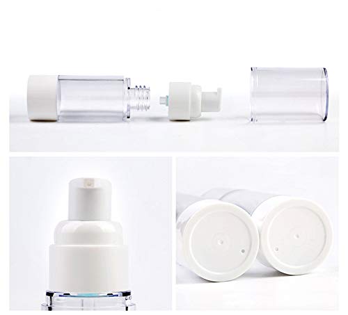 Clear Airless Cosmetic Cream Pump,Empty Plastic Travel Lotion Dispenser Airless Pump Vacuum Container For Shampoo,Liquid Foundat
