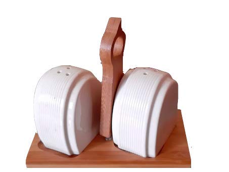 Homies International White Set of 2 Piece Ceramic Salt and Pepper Set Seasoning Bottle herb and Spices Salt/Pepper Shaker with B