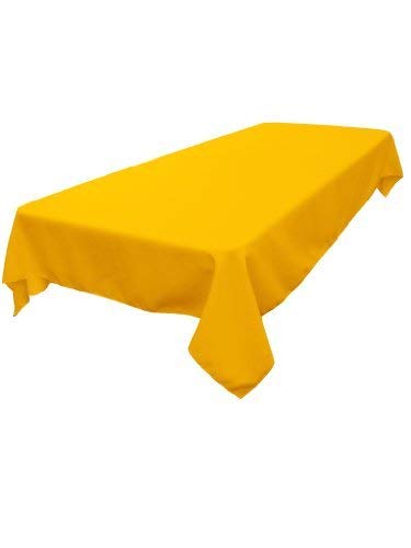 LA Linen Polyester Poplin Rectangular Tablecloth  60 by 102-Inch  Dark Yellow
