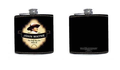 John Wayne Flask With Leather Shield