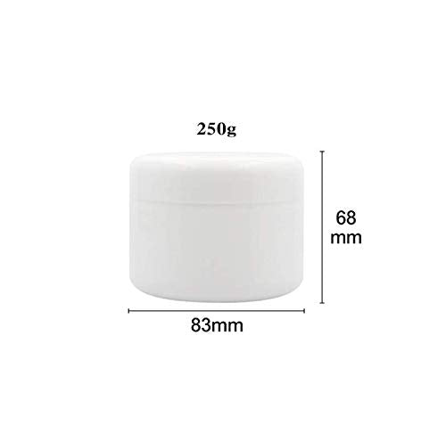 Xingzi 6Pcs 8 Oz 250Ml 250G White Plastic Cosmetic Jars With Inner Liners And Dome Lids Refillable Make-Up Containers Pot Case F