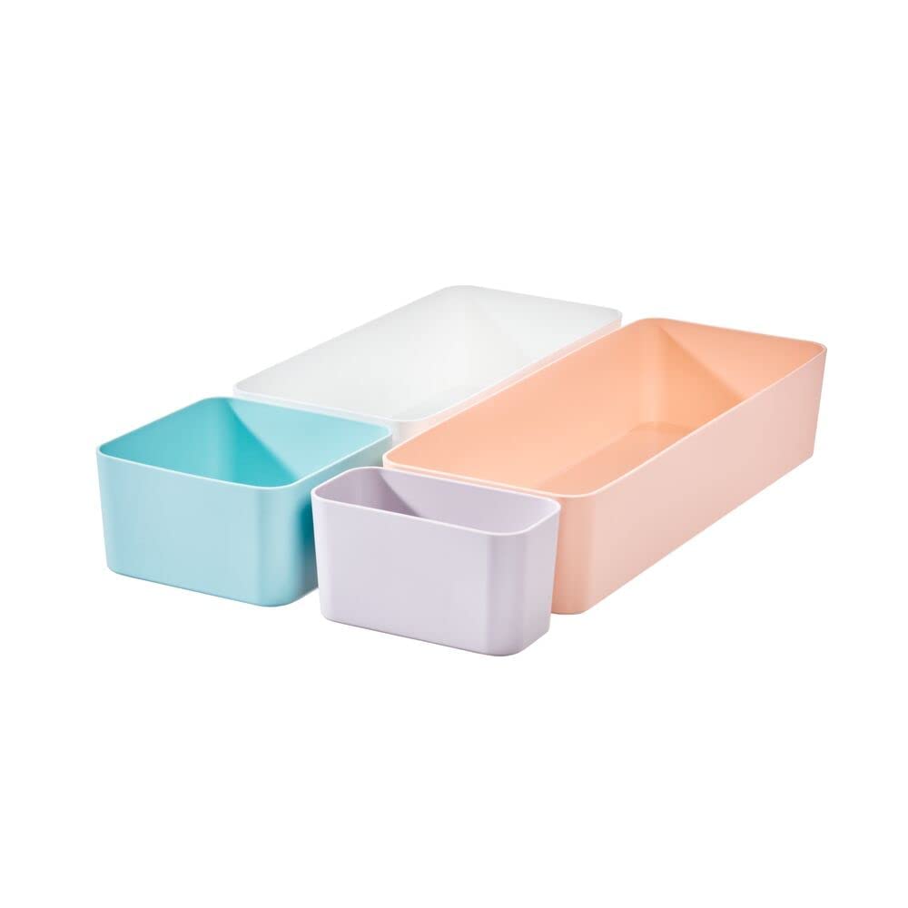 Rosanna Pansino x iDesign Recycled Plastic Drawer Organizers, Set of 4, Multicolor