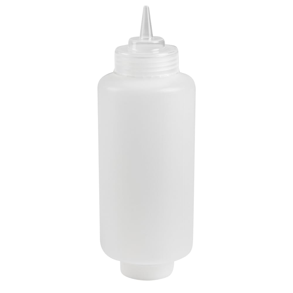 Restaurantware 32 Ounce Condiment Squeeze Bottle 1 Refillable Lid Fifo Squeeze Bottle - Precison Dispensing Tip Flexible Clear P