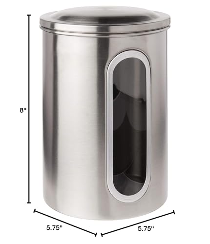 Fox Run 6103 Canister Set, Stainless Steel, 3-Piece Metallic, 5.75 X 6 X 8.5 Inches