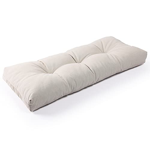 Sunrox Lokgrip Non Slip Tufted Memory Foam Bench Cushion, Fadeshield Water Resistant Durable Thicken Outdoorindoor Bench Seat Pa