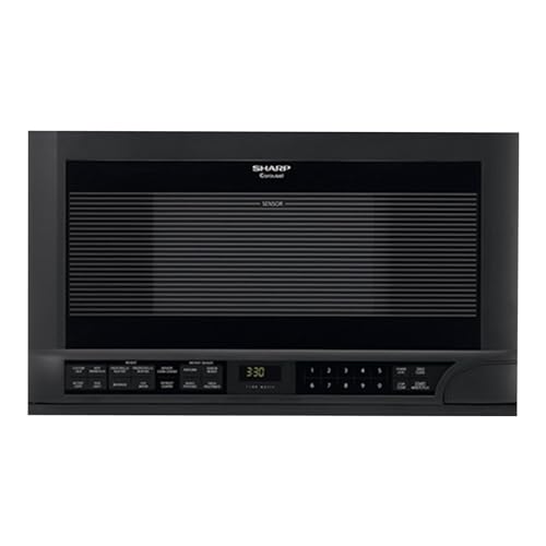 Sharp R-1210 1-1/2-Cubic-Foot 1100-Watt Over-The-Counter Microwave, Black
