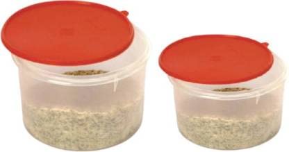 Tupperware Plastic Grocery Container 2500 Ml 5000 Ml Pack Of 2 (Red)