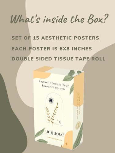 Unquote Wall Dcor Art Posters Collections Set of 15 (6x8 inch) Wall Collage Kit, Aesthetic Posters - Home & Room Dcor Stickers,