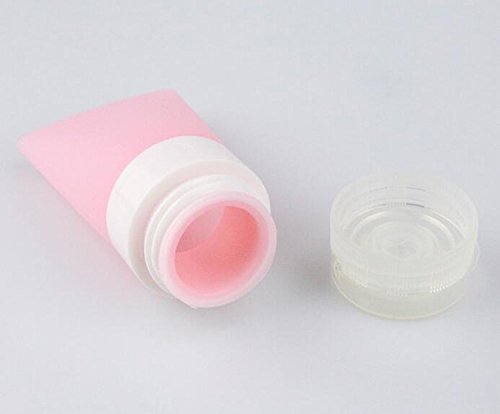 3Pcs Empty Refillable Pink Soft Silicon Squeeze Tube Portable Travel Bottle Cosmetic Containers Storage Holder For Cream Lotion