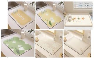 Hontick Place mat Dining Table Place Mats Floral Leather Placemat Draining Mat Kitchen Countertop Absorbent Quick Dry Table Mat 