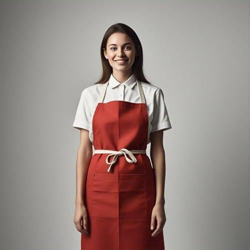 Jyotex Men Women Hotel Cafe Restaurants Catering Cooking Kitchen Chef Apron (1) Red