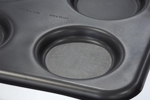 Lloydpans Egg Pan, 9.5 X 11 Inch 4-Cavity Round Egg Pan, Pre-Seasoned Pstk