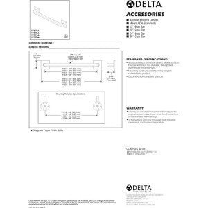Delta Faucet 41918-Ss Angular Modern Grab Bar, 18-Inch, Stainless, Brilliance Stainless Steel