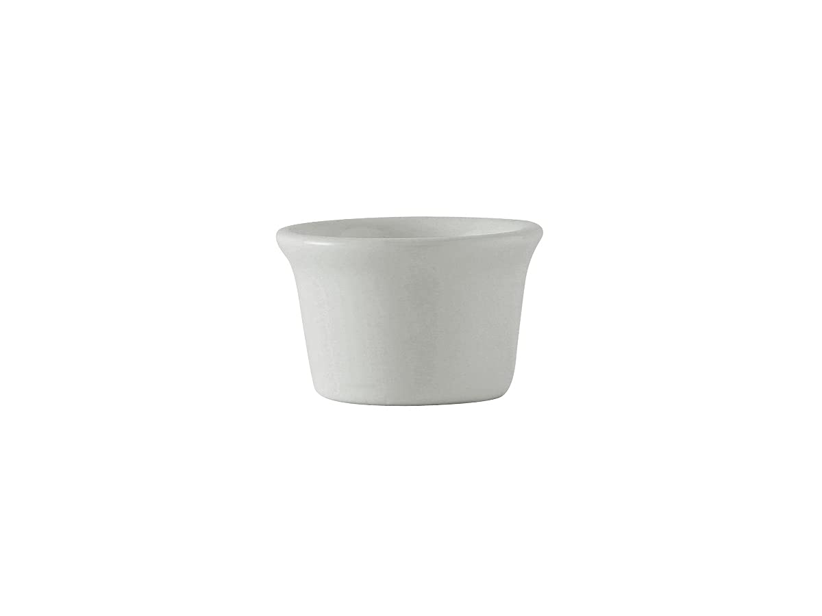 Tuxton China BWX-015 Ramekin, 1-1/2 oz., 2-1/4 Dia. x 1-1/2H, Round, Microwave & Dishwasher Safe, Oven Proof, Fully vitrified, L