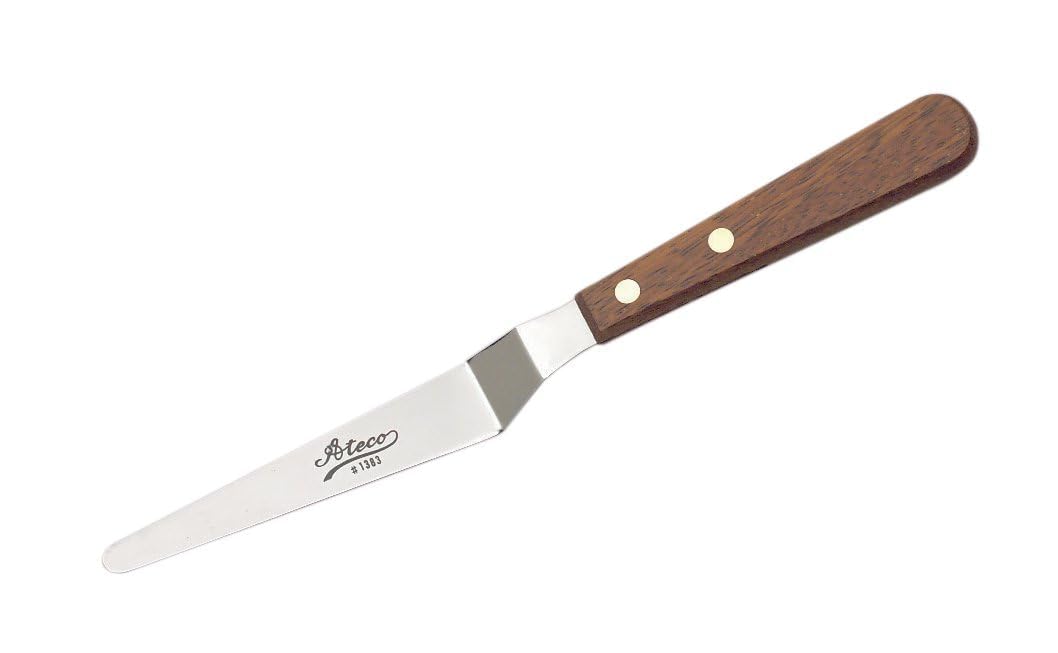 HIC Kitchen Ateco 1383 Icing Wood Handle, 5 Offset Spatula