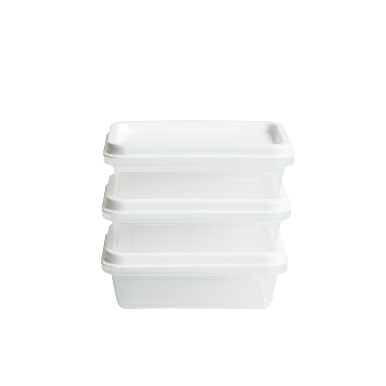 Unica Rectangular Storage Container With Airtight Lids, FreezerSafe, Dishwasher And Microwave Safe, (Set Of 3, 200Ml White)