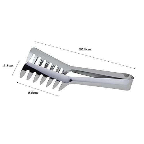 Horntide Stainless Steel Pasta Server Set 1X 8-Inch Serving Tongs 1X 12-Inch Spaghetti Claw Teethed Ends Design Kitchen Tools