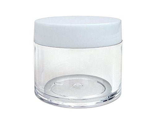 ericotry 12PCS 30g 30ml/1oz Refillable Plastic Round Clear Jars with Screw Cap Lid Empty Cosmetic Jars Lot Containers for Makeup Eye Shadow Nails Powder Handmade Lip Scrubs (White Lid)