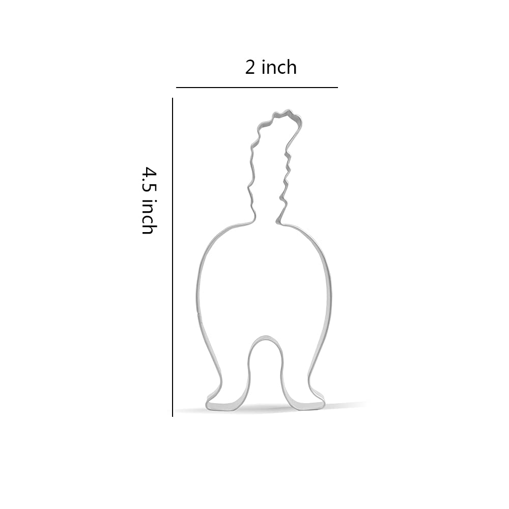 Keewah Cat Butt Cookie Cutter - 4.5 X 2 Inch - Stainless Steel