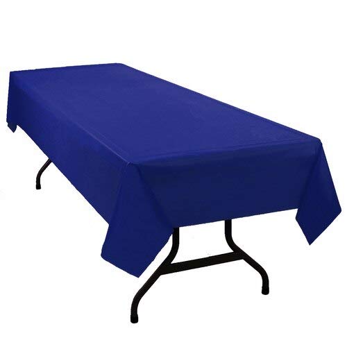 Qsd Navy Blue Disposable Plastic Tablecloth 48-Pack 54 Inch X 108 Inch Rectangle Table Cover By Quality Supplies Direct (30+ Col