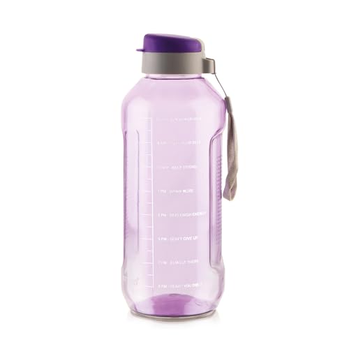 Attro Ultra Pro 2 Motivational 2L BpaFree Water Bottle With LeakProof FlipTop Cap, Nylon Strap And Stylish Color For Daily Hy