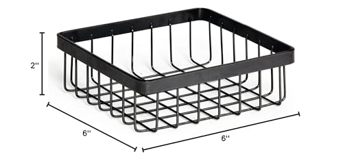 G.E.T. Wb-662-Mg Square Metal Storage Wire Basket For Pantry, Produce And More, 6'' X 6'' X 2''