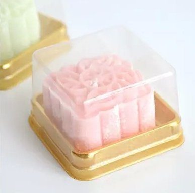 Hewnda 50 Pack Of Gold Cake Pans,Bottom 3 Inch X Height 1-1/2 Inch Of Clear Plastic Mini Cake Box Muffins Box Cookies Box Weddin