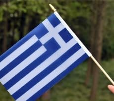 Ckexin 25Pack Small Greece Flag Handheld Mini Greek Flag On Stick 5X8 Inch