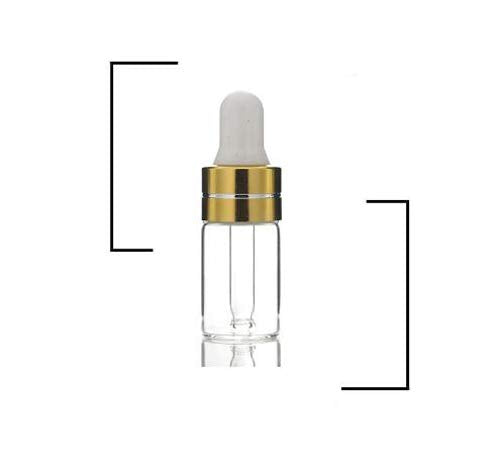 24Pcs 3Ml/0.1Oz Empty Refillable Mini Clear Glass Essential/Massage Oil Dropper Bottles Cosmetic Makeup Perfume Sample Travel Pa