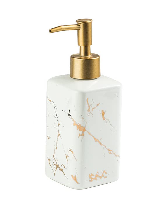Poshops Soap Dispenser, Ceramic Marble Pattern Bathroom Accessories Hand Soap Dispensers Lotion Dispenser For Birthday Gift, Hou