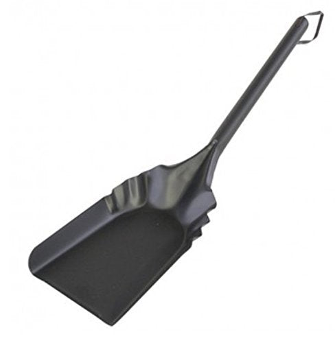 Rocky Mountain Goods Fireplace Shovel 17'' - Heavy Gauge Steel - Heat Resistant Finish - Leather Hang Strap - Coal Shovel