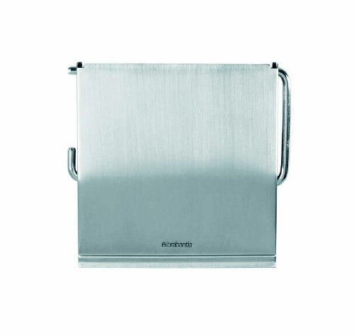 Brabantia Renew Toilet Roll Holder (Matt Steel) Left & Right Handed Use, Drill/No-Drill Install, Rust-Free Bathroom Paper Dispen