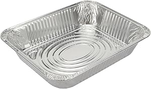 INFINITY EL Disposable Aluminum Foil Pan 25 Pack | Half Shallow 12.5 x 10 x 1.5 Deep Disposable Baking Pan | Heavy Duty Aluminum