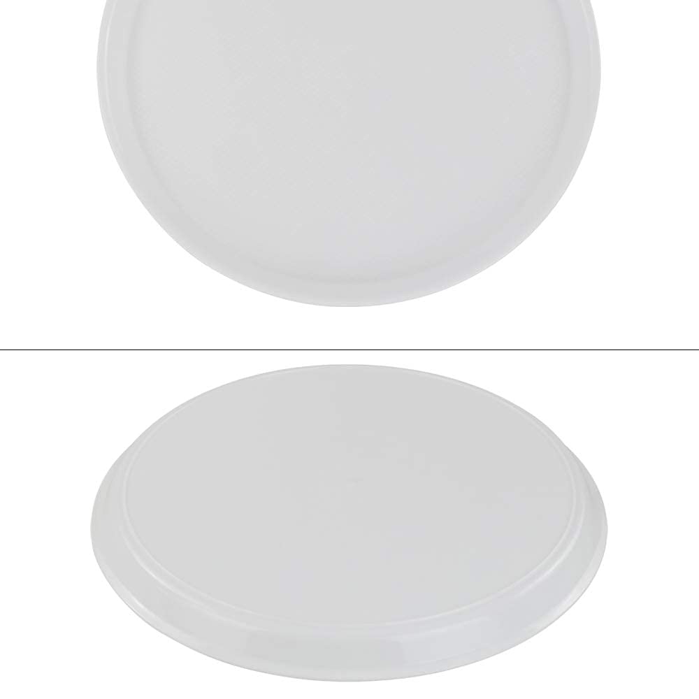 Ponpong Round Plastic Serving Trays Platters, White, 6 Packs