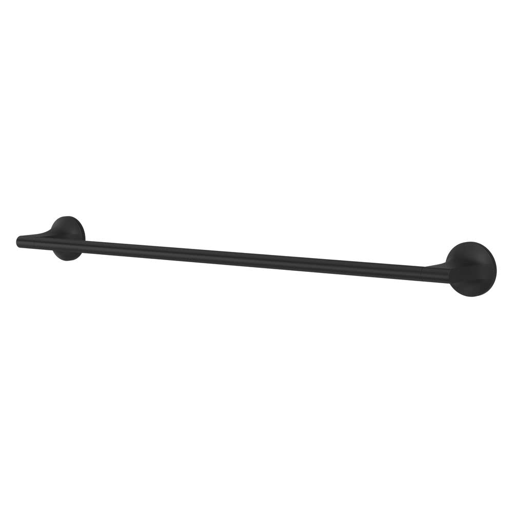 Pfister Pfirst Modern Bath Towel Bar For Bathroom, 24-Inch, Wall-Mounted, Screw-In, Matte Black Finish, Btbpfm2B