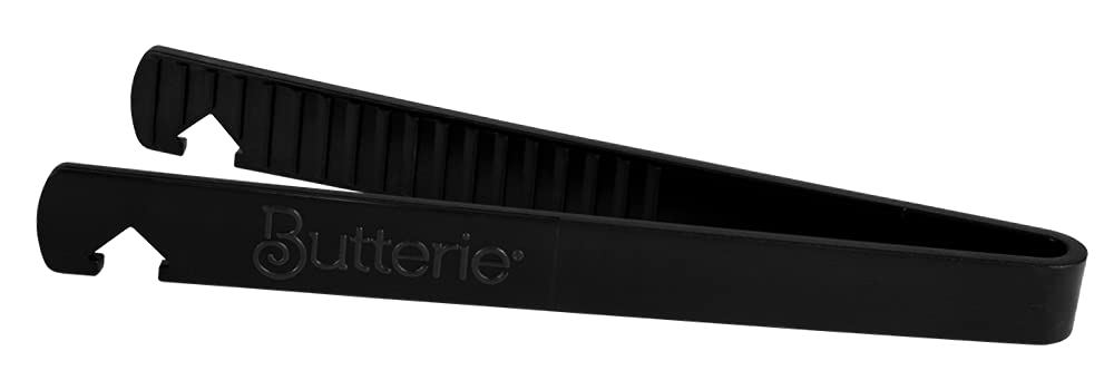 Butterie Toaster Tongs With Oven Rack Hook (Black)