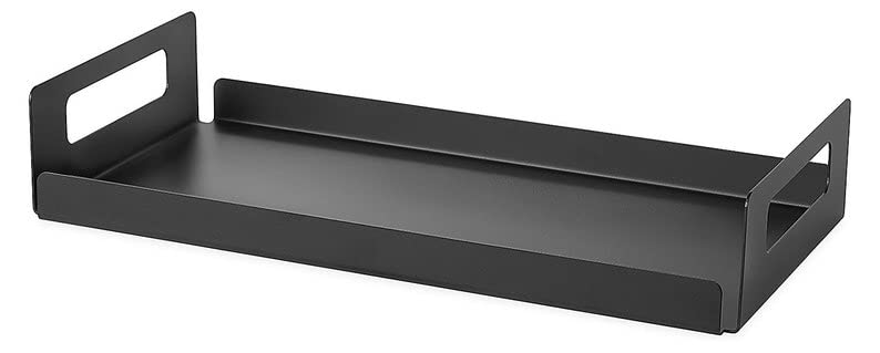 Indian Decor 48423 Minimalist Decorative Metal Tray/Matte Black Tray/Decorative Serving Tray  Black