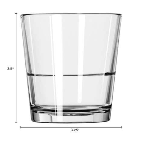 Libbey 15766 Restaurant Basics Stacking Rocks Glasses, 9-Ounce, Set Of 12