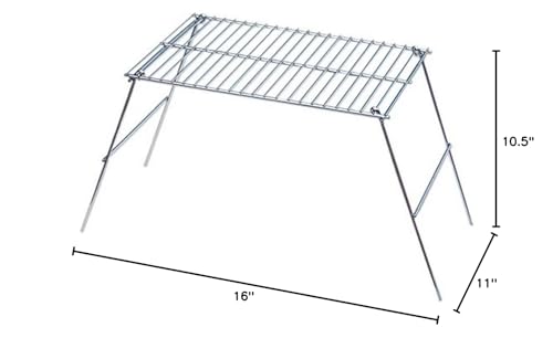 Rome 128 Pioneer Camp Grill, Chrome Plated Steel, 11-Inch X 16-Inch