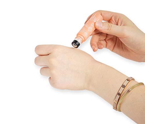 6 Pcs 10Ml 1/3 Oz Glass Roll On Bottles,Empty Glass Roller Bottles With Stainless Steel Roller Balls,Golden Aluminum Lid-6 Print