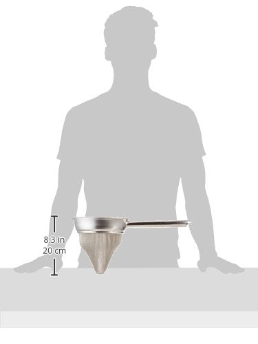 Winco Bouillon Strainer, 8-Inch Diameter, Extra Fine Mesh, Medium, Stainless Steel