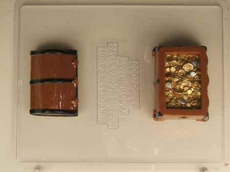 Pirate'S Chest With Lid And Treasure Inside (2 Piece Lid/Top) Chocolate Pieces Candy Mold H123